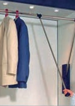 Pull down wardrobe rail